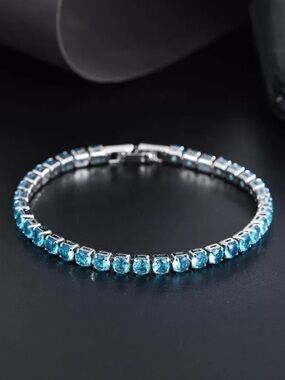 Baby Blue Crystal Tennis Bracelet - Women Jewelry